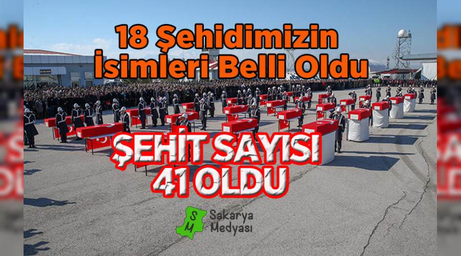 18 ehidin isimleri belli oldu