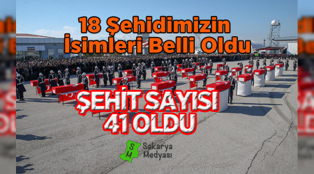 18 ehidin isimleri belli oldu
