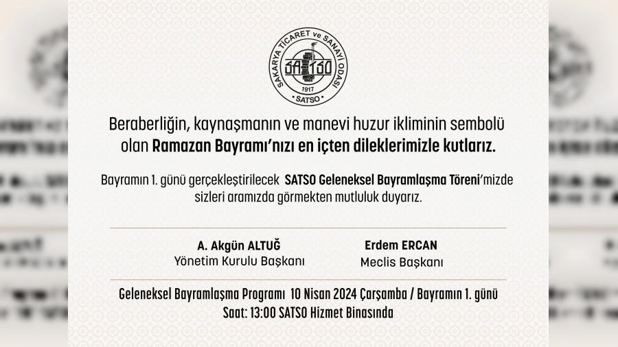 SATSO Geleneksel Bayramlama Treni 10 Nisan aramba Gn Gerekletirilecek