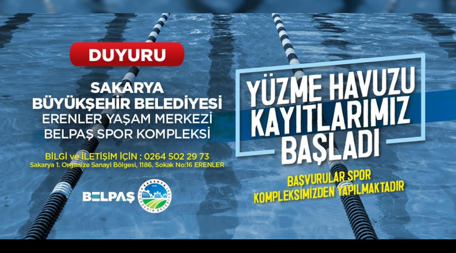 Yaşam merkezinde yüzme havuzu kayıtları başladı
