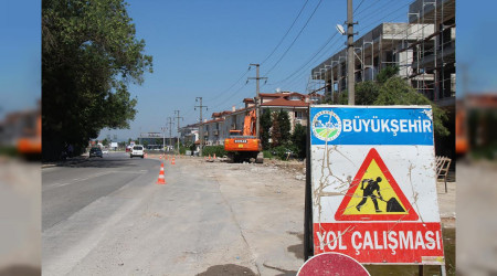 Yazlk Caddesi'nde geniletme almalar balad
