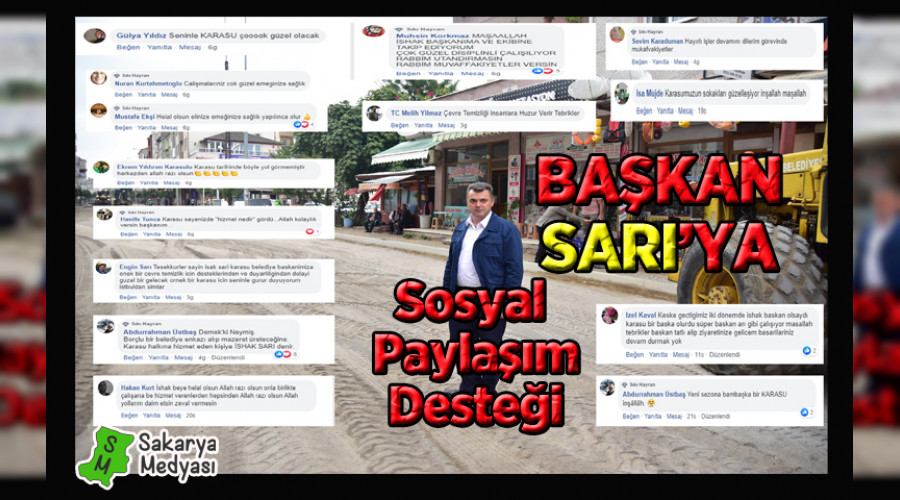 BAŞKAN SARI'YA SOSYAL PAYLAŞIMDA ÖVGÜ YAĞDI