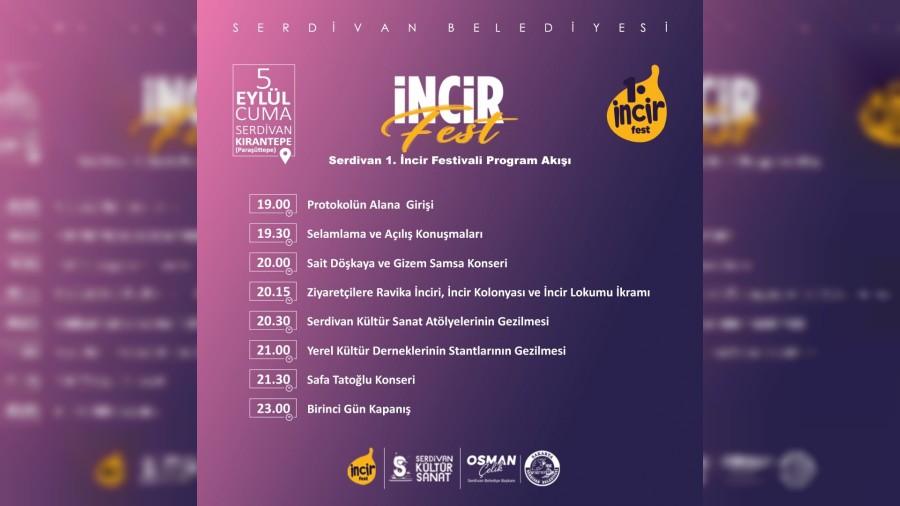 Serdivan'da Festival Zaman: 1. ncir Festivali Balyor
