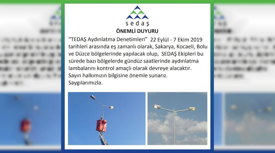 TEDA DENETM NEDENYLE SOKAK AYDINLATMALARI GNDZDE DEVREYE ALINABLECEK