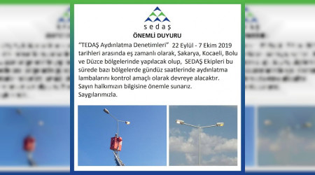 TEDA DENETM NEDENYLE SOKAK AYDINLATMALARI GNDZDE DEVREYE ALINABLECEK