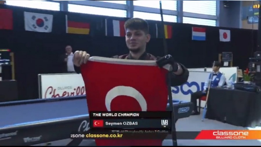 Sakaryalı Seymen Özbaş bilardoda dünya şampiyonu oldu