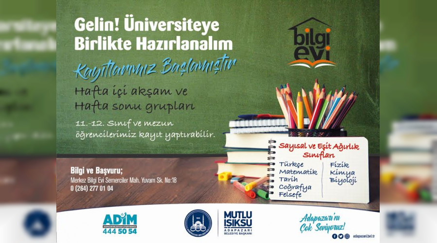 Adapazarı Bilgi Evi Üniversiteye Hazırlıyor