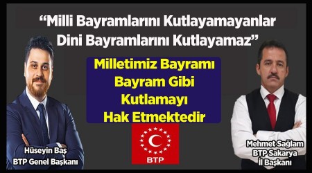 BTP İl Başkanı Sağlam’dan  Kurban bayramı mesajı...