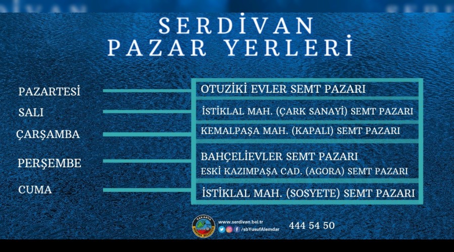 Serdivan Semt Pazarlarına Yeni Düzenleme
